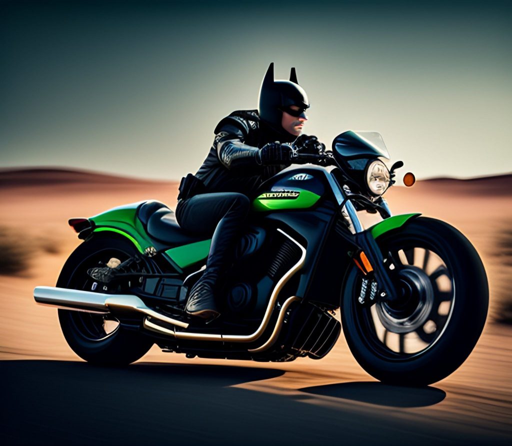 Batman en una Kawasaki Vulcan Ninja